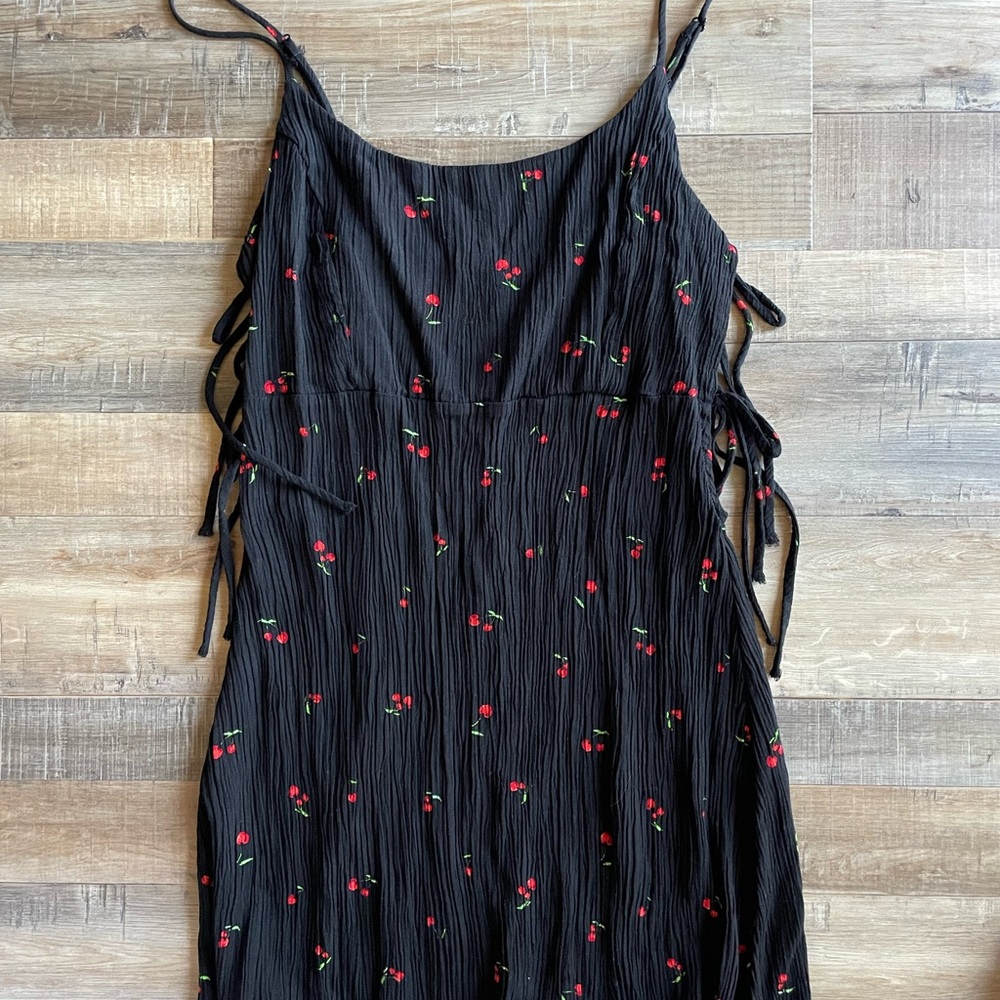 Black Floral Midi Dress